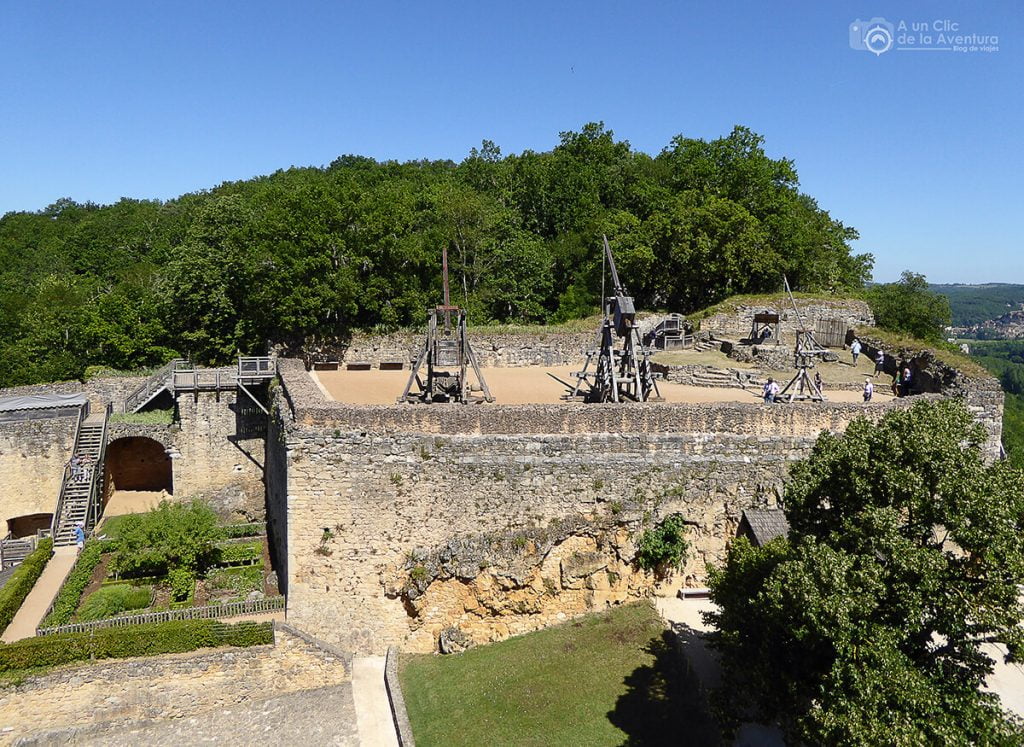 Terraza superior del Castillo de Castelnaud- visitar Castelnaud y Beynac-et-Cazenac