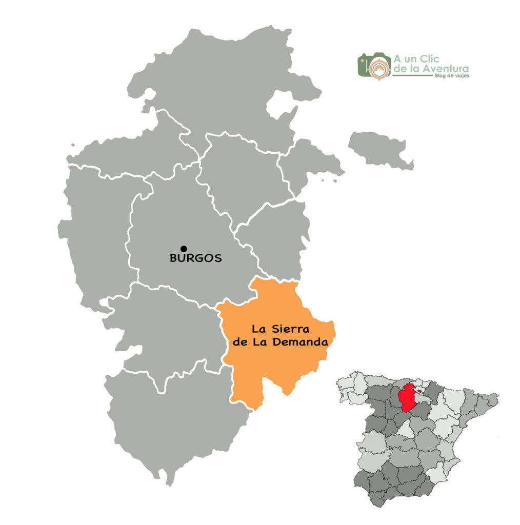 Mapa de la Sierra de la Demanda de Burgos