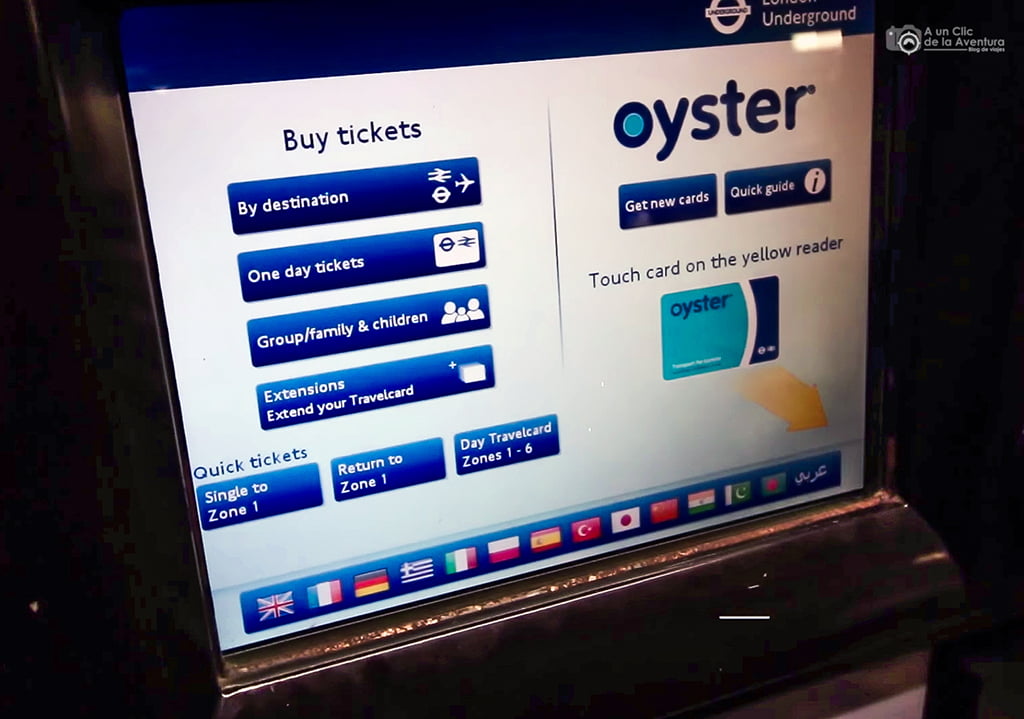 Máquina expendedora de la tarjeta Oyster Card