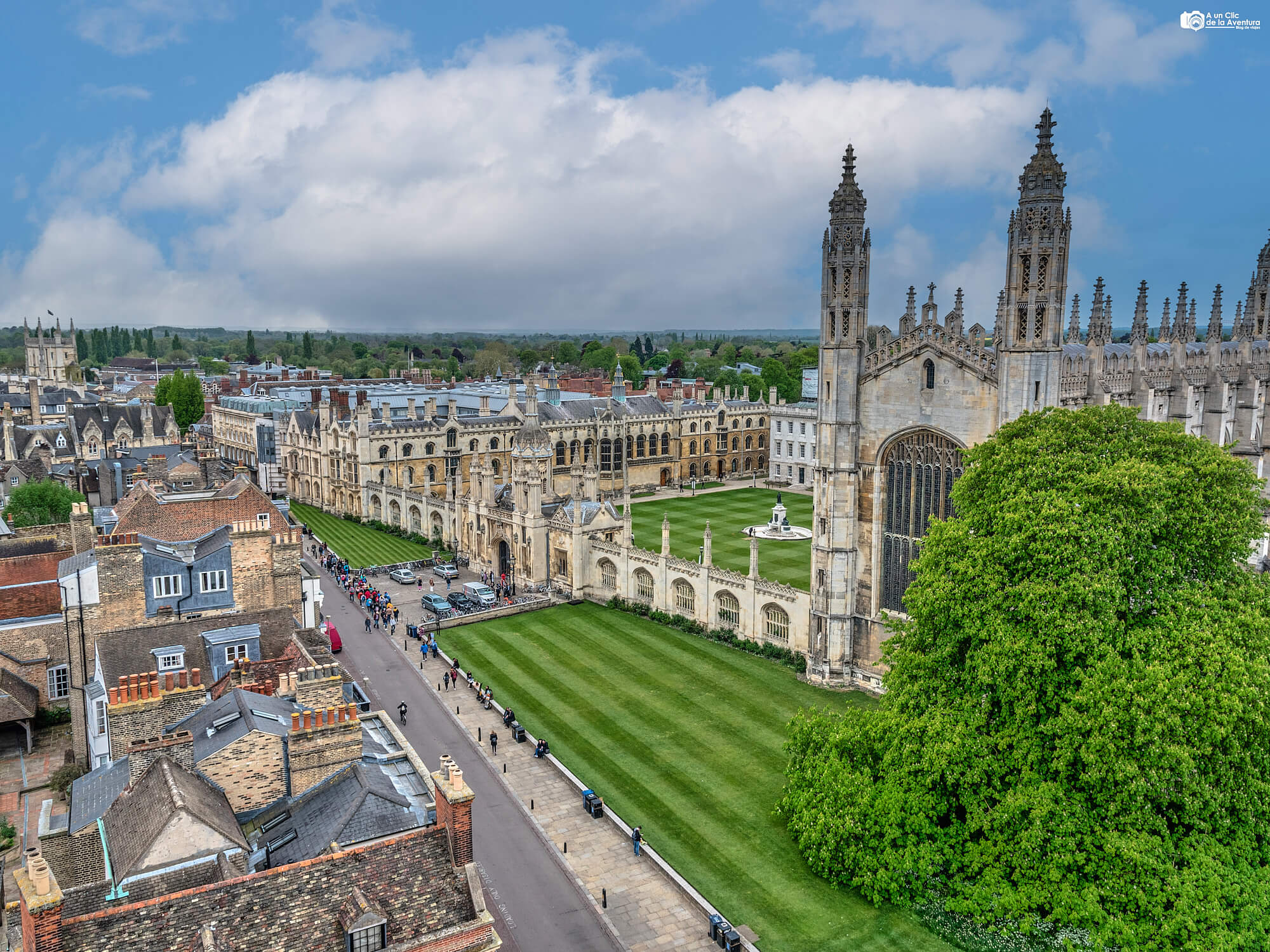 King’s College desde la torre de la Iglesia Great St Mary’s, que ver en Cambridge